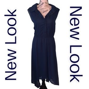 New Look Navy Blue Collared Dress Size 3X NWT